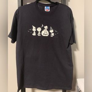 Glow in the Dark Peanuts Halloween shirt Great Pumpkin Snoopy size L